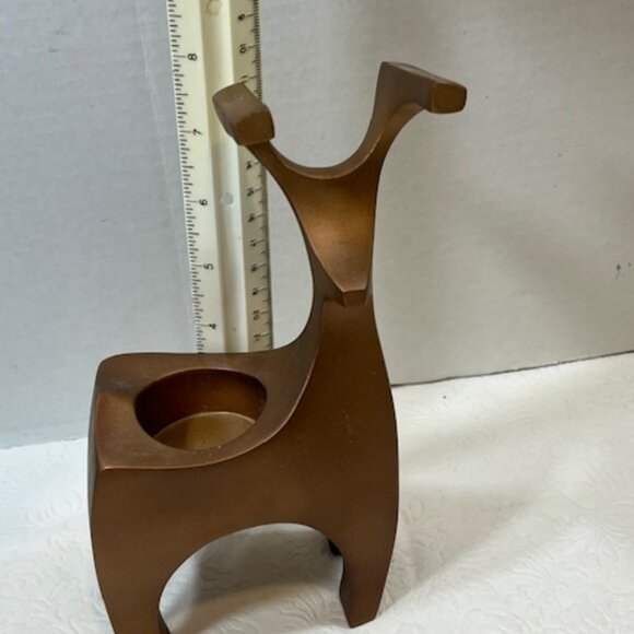 PartyLite Holiday Modern Deer Reindeer Endearing Tea Light Candle Holder 8.25" - Picture 4 of 8